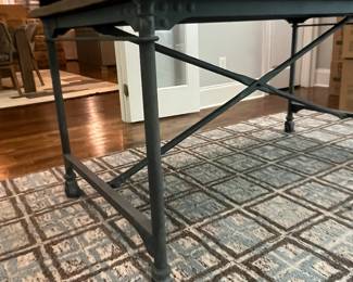 F23 - $550. Restoration Hardware Flat Iron Desk or Dining Table. Measures 59.75" x 34" x 30.25" tall.