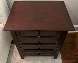 F11 - $350 PAIR of Pottery Barn "Hudson" Nightstands. Measures 26" wide x 20" deep x 30.25" tall.