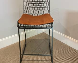 (F28A - Stools F28B - Table.) F28A - $225 PAIR Crate & Barrel - Tig Metal Counter Stools. Measures 19.5" x 19.25" deep x 34.25" tall. F28B - $275. Pottery Barn Adjustable Table is 29.75" x 35" tall. Adjustable Height.