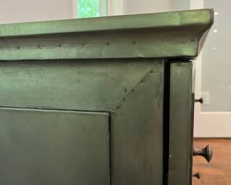 F21 - $450. Restoration Hardware - Annecy Metal Wrapped 2 Drawer Wide File Cabinet. (Retail was $1,237). Measures 35.75" x 22.5" x 30.25" tall. Zinc Finish.