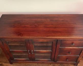 F12 - $350. Crate & Barrel Kavari Media / TV Console. Measures 57.25" x 21.25" x 36" tall.