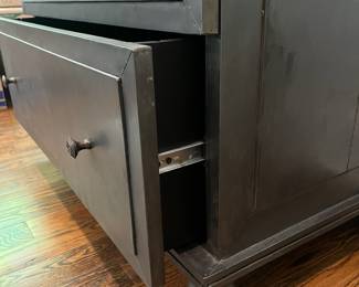 F21 - $450. Restoration Hardware - Annecy Metal Wrapped 2 Drawer Wide File Cabinet. (Retail was $1,237). Measures 35.75" x 22.5" x 30.25" tall. Zinc Finish.