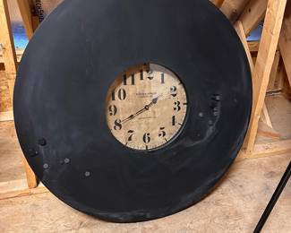 F59 - $75. Pottery Barn Magnetic Wall Clock - Battery Operated. Measures 38.5" round.
