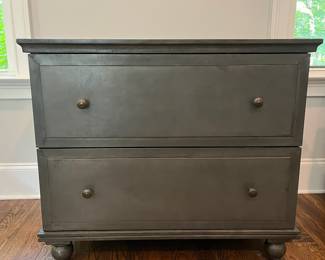 F21 - $450. Restoration Hardware - Annecy Metal Wrapped 2 Drawer Wide File Cabinet. (Retail was $1,237). Measures 35.75" x 22.5" x 30.25" tall. Zinc Finish.