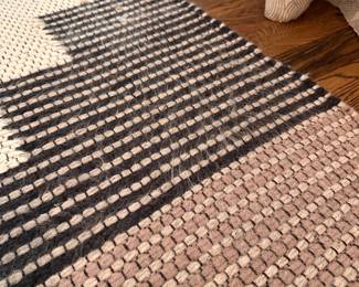 F37 - $450. Large Colca Wool Rug from West Elm. Overall very good condition - does have a few cut threads, spots of wear, in a couple places, see photos!