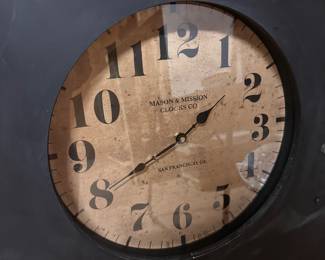 F59 - $75. Pottery Barn Magnetic Wall Clock - Battery Operated. Measures 38.5" round.