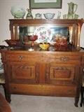 Unusual oak sideboard with great decoration