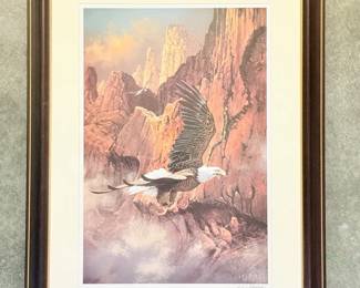 35 SignedFramedSavetheEaglebyArtistTedBlaylock