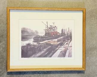 9 SignedPrintWatercolorEveningReflectionsbyWilliamERyan