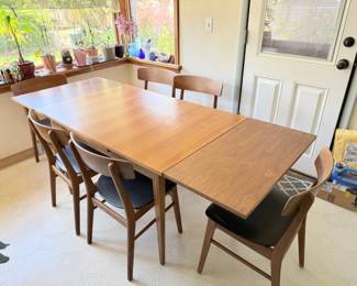 4 MidCenturyModernDanishStyleDiningSetwExtendableSides