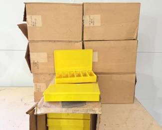 120 7BoxesofYellowPlasticStorageCompartments