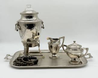 149 VintageSilverPlatedUniversalLandersFraryClarkCoffeeSet