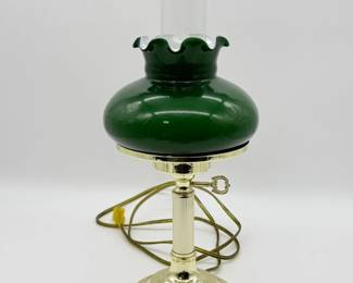38 VintageGreenOpalineGlassTableLamp