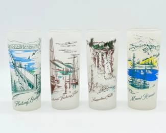 59 VintageWashingtonStateSouvenirFrostedHighballGlasses