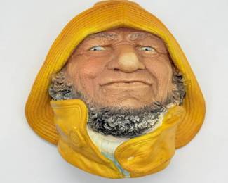 52 VintageLegendsOldSaltFishermanChalkwareWallHangingSculpture