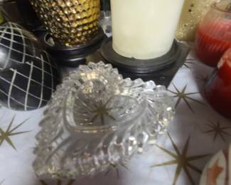 Heart shaped crystal dish