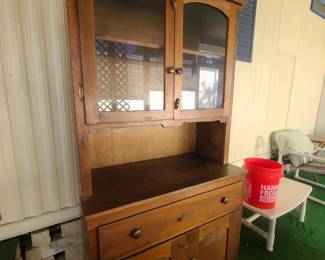 Vintage solid wood hutch with storage