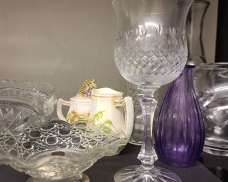Vintage vases and crystal glasses / dishes
