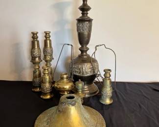 Brass Lamp and Parts