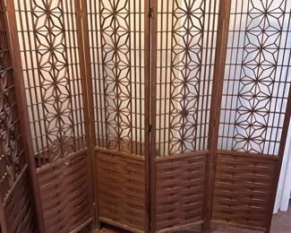 002 Modern Japanese Wooden 4 Panel Room Divider