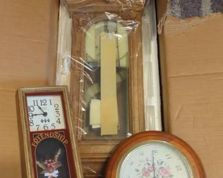 Hanging Clocks New In Box and two additional