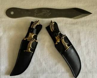 Collector Knives with Pommel Shaped Dragon Heads