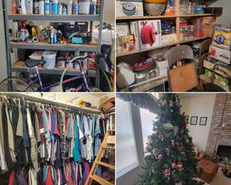 Bike, clothes, Christmas tree, Christmas decor...