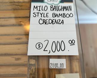 Milo Baughman Style Bamboo Credenza