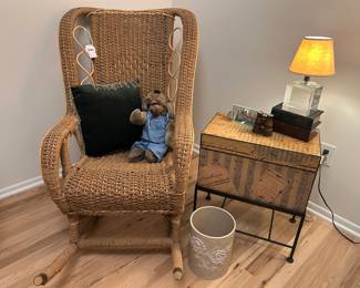 Vtg. Rattan Rocking Chair