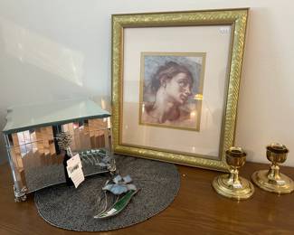 Candlestick Holders, Wall Art, Bombay Mirrored Jewelry Box