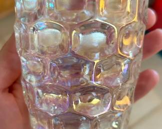 Federal Glass iridescent thumbprint pattern