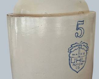 5 gallon jug Acorn Wares by Uhl Pottery Co.