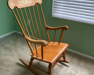 Vintage Maple Stenciled Rocking Chair