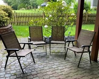 GoFlame Folding Sling Back Patio Chairs