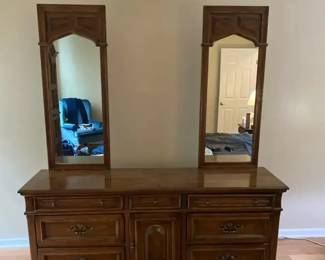 Vintage Drexel Bishopsgate Long Dresser With Mirrors