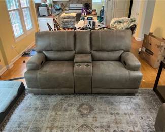 Signature Design by Ashley Bealeaf Brown Power Reclining Loveseat with Console