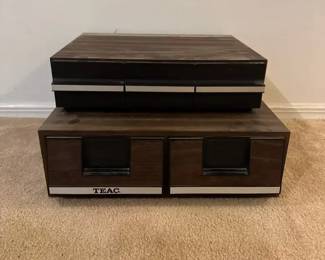 TEAC Woodgrain Cassette And VHS Storage
