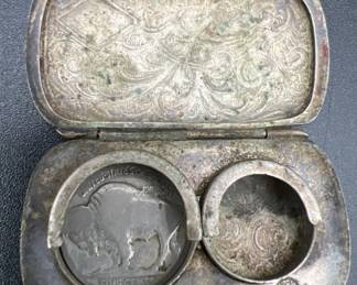 Silver/Silver Plate Coin Purse with Buffalo Nickel