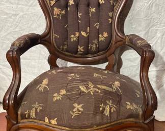 19th Century Italian Louis Philippe Walnut Arm Chair