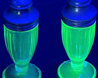 Uranium Glass Salt & Pepper Shakers
