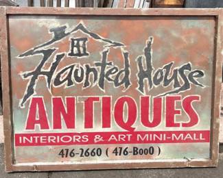 Double Sided Antiques Sign