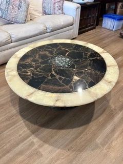 Vintage Muller's of Mexico onyx & brass coffee table