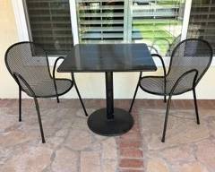 Outdoor bistro table & chairs.