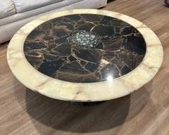 Vintage Muller's of Mexico onyx & brass coffee table
