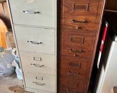 Filing cabinets.