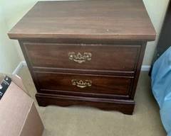 Vintage dark brown wood night stands. (1of2)