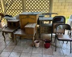 Various antique furniture.