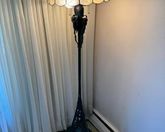 Wrought Iron Capiz Shell Floor Lamp