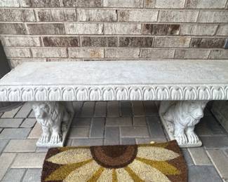 Design Toscano Grand Lion of St. Johns Square Sculptural Concrete Garden Bench
