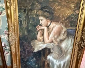Portrait of a Woman in a Garden by Ethel Wright